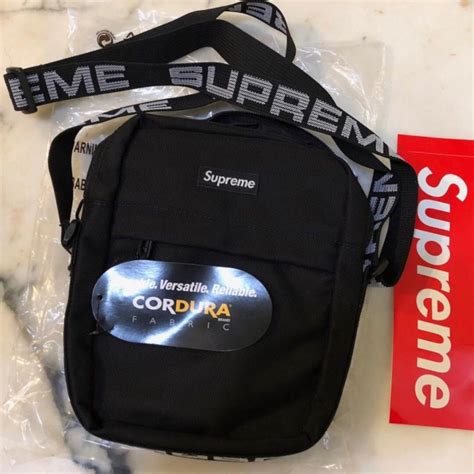 real vs fake supreme ss18 shoulder bag|real supreme box logo.